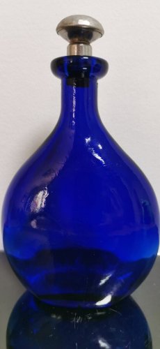 Awesome Vintage Hand Blown Blue Cobalt Glass Vase Bottle Jug Collectible Rare