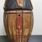 Antique Primitive African Zulu Traditional Tribal Drum Hand Carved and Painted