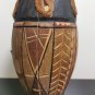 Antique Primitive African Zulu Traditional Tribal Drum Hand Carved and Painted