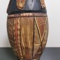 Antique Primitive African Zulu Traditional Tribal Drum Hand Carved and Painted