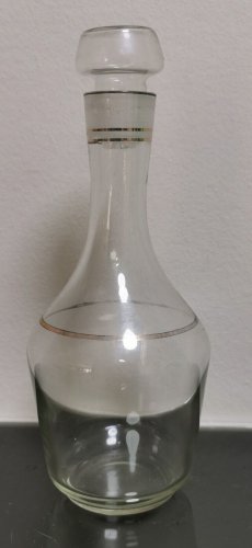 Vintage Clear Glass with Gold Rims Wine Decanter
