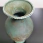 19th Century Indo-Persian Islamic Hammered Copper Vase w/ Original Green Patina