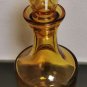 Small Vintage Amber Glass Decanter With Glass Stopper
