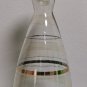 Beautiful Vintage Small Wine Decanter  Clear Glass with Gold Rims