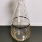 Beautiful Vintage Small Wine Decanter  Clear Glass with Gold Rims