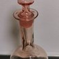 Beautiful Antique Wine Liqueur Decanter Pink Etched Grape Glass 30's