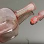Beautiful Antique Wine Liqueur Decanter Pink Etched Grape Glass 30's