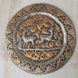 Awesome Vintage Persian Hand Hammered Copper Tinned Wall Hanging Plate Dish Tray