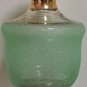 Old Vintage Green Glass and Gold Decanter with Stopper