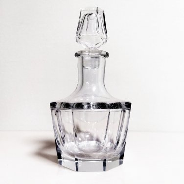 Rare Vintage 50's Heavy Crystal Glass Decanter Krepish B. Smirnov Soviet USSR