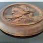 Pair of Antique Round Wall Hanging Plaque Bretons Man and Woman Brittany French