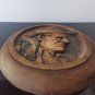 Pair of Antique Round Wall Hanging Plaque Bretons Man and Woman Brittany French