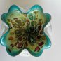 A Fabulous Barovier & Toso Green Silver Heavy Italian Murano Glass Bowl Ashtray