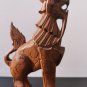 Vintage Hand Carved Wood Guardian Foo Dog Lion Dragon Balinese Chinese Tai Rare