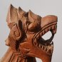 Vintage Hand Carved Wood Guardian Foo Dog Lion Dragon Balinese Chinese Tai Rare