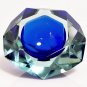 Murano Seguso Sommerso Flavio Poli Geode Faceted Mandruzzato Art Glass Ashtray