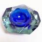 Murano Seguso Sommerso Flavio Poli Geode Faceted Mandruzzato Art Glass Ashtray