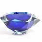 Murano Seguso Sommerso Flavio Poli Geode Faceted Mandruzzato Art Glass Ashtray