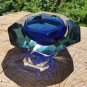 Murano Seguso Sommerso Flavio Poli Geode Faceted Mandruzzato Art Glass Ashtray