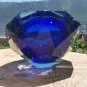 Murano Seguso Sommerso Flavio Poli Geode Faceted Mandruzzato Art Glass Ashtray
