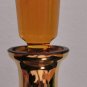 Beautiful Vintage Bohemian Engraved Decanter Set Amber Glass Gold + 4 glasses