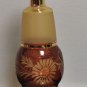 Beautiful Vintage Bohemian Engraved Decanter Set Amber Glass Gold + 4 glasses