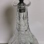 Awesome Vintage Floral Crystal Glass Decanter Carafe w/ Silverplated Stopper