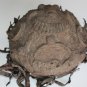 Very Interesting Antique Artefact Ceramic Mask w/ Leather Around African ? Asian