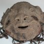 Very Interesting Antique Artefact Ceramic Mask w/ Leather Around African ? Asian