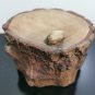 Jewelry Trinket Log Secret Box Hand Made Natural Wood Bark Around Wooden Art