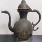 Vintage Solid Brass Indian Made Etched Antique Aftaba Tea Coffee Pot Pitcher