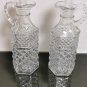 Pair of Vintage Anchor Hocking Wexford Pattern Clear Glass Oil and Vinegar Cruet