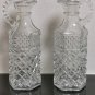 Pair of Vintage Anchor Hocking Wexford Pattern Clear Glass Oil and Vinegar Cruet