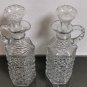 Pair of Vintage Anchor Hocking Wexford Pattern Clear Glass Oil and Vinegar Cruet