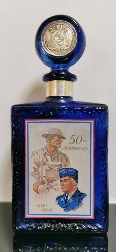 Vintage - 1969 50th Anniversary American Legion by J.W. Dant - Cobalt Blue Glass