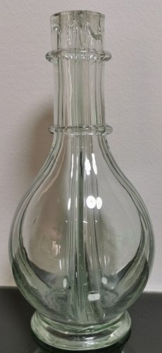 Vintage CLEAR Glass Four-Chambered Decanter Made in France Faitmain Hand Blown