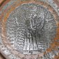 Awesome Vintage Persian Hand Hammered Copper Tinned Wall Hanging Plate Tray Dish