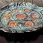 Old Vintage Passover Tray Plate Copper Enamel Jerusalem Israel Antique Finish