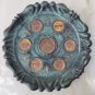 Old Vintage Passover Tray Plate Copper Enamel Jerusalem Israel Antique Finish