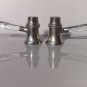 Old Vintage Pair of Metal with Crystal Glass Handles Salt and Pepper Shakers