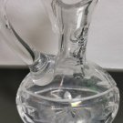 Vintage Mid Century Floral Grape Etched Cut Crytall Glass Wine Pitcher Decanter