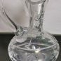 Vintage Mid Century Floral Grape Etched Cut Crytall Glass Wine Pitcher Decanter