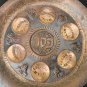 Old Vintage Copper Brass Passover Tray Plate Jerusalem Israel Pesach Rare