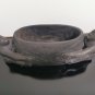 Antique Carving Heavy Ebony Wood 2 Africans Holding Bowl with Flowers and Fishes
