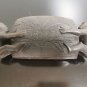 Antique Carving Heavy Ebony Wood 2 Africans Holding Bowl with Flowers and Fishes