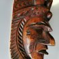 Hand Carved Wood Inca Maya Aztec Warrior Wooden Mask Two Birds Life Death 10"