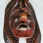 Hand Carved Wood Inca Maya Aztec Warrior Wooden Mask Two Birds Life Death 10"