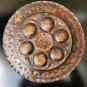 Antique Hand Hammered  Passover Copper Tray Plate Judaica Jerusalem Holy Land