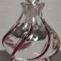 Old Vintage Perfume Bottle Heavy Hand Blown Clear Glass with Red