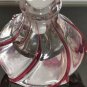 Old Vintage Perfume Bottle Heavy Hand Blown Clear Glass with Red